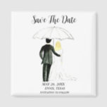 Simple Elegant Photo Wedding Modern Whimsy Magnet<br><div class="desc">Simple,  elegant,  modern watercolor couple Wedding,  Save the Date magnet. You can personalize it with your details.</div>