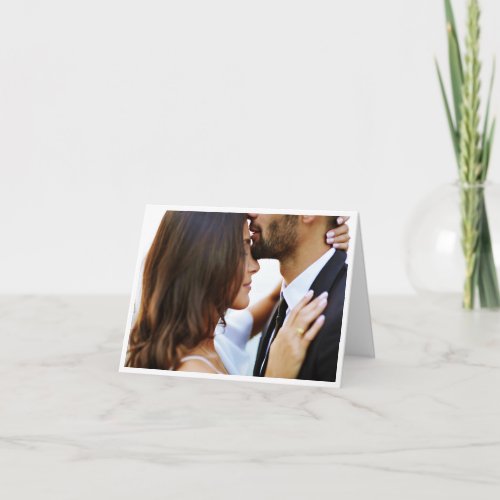 Simple Elegant Photo Wedding Pre-Written Message Letterpress Thank You Card