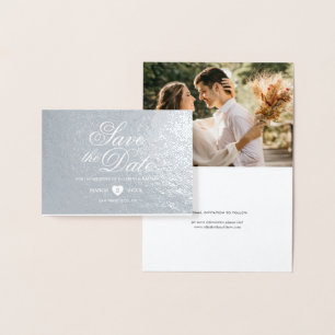 Simple Elegant Photo Wedding Save The Date Foil Card
