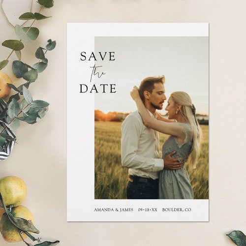Simple Elegant Photo Wedding Save the Date Invite