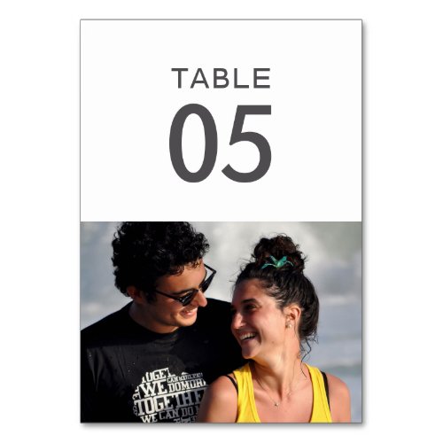 Simple Elegant Photo Wedding Table Number Cards