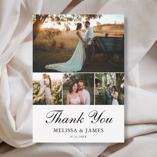 Simple Elegant Photo Wedding Thank You