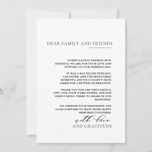 Simple Elegant photo Wedding  Thank You Card
