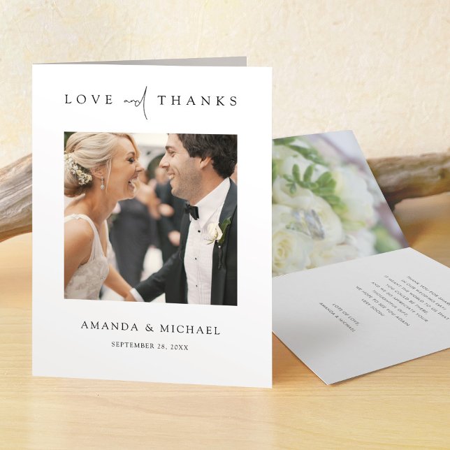 Simple Elegant Photo Wedding Thank You Card (Creator Uploaded)