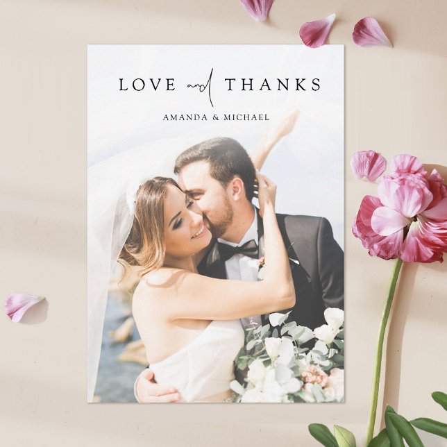 Simple Elegant Photo Wedding Thank You Card (Creator Uploaded)