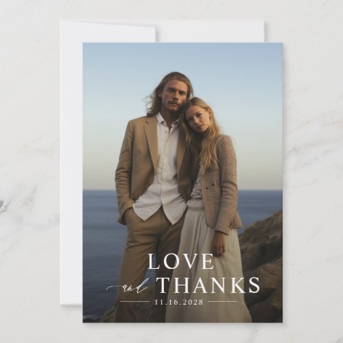 Simple Elegant Photo Wedding Thank You Card