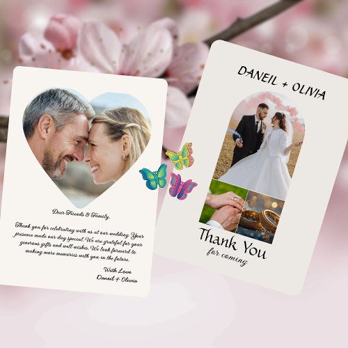 Simple Elegant Photo Wedding Thank You Card S Note