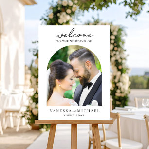 Simple Elegant Photo Wedding Welcome Acrylic Sign