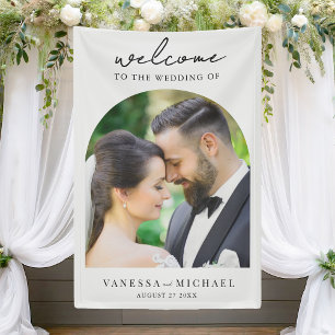 Simple Elegant Photo Wedding Welcome Banner
