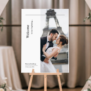 Simple Elegant Photo Wedding Welcome Foam Board