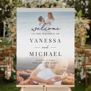 Simple Elegant Photo Wedding Welcome Foam Board