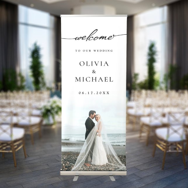 Simple Elegant Photo Wedding Welcome  Retractable Banner (Creator Uploaded)