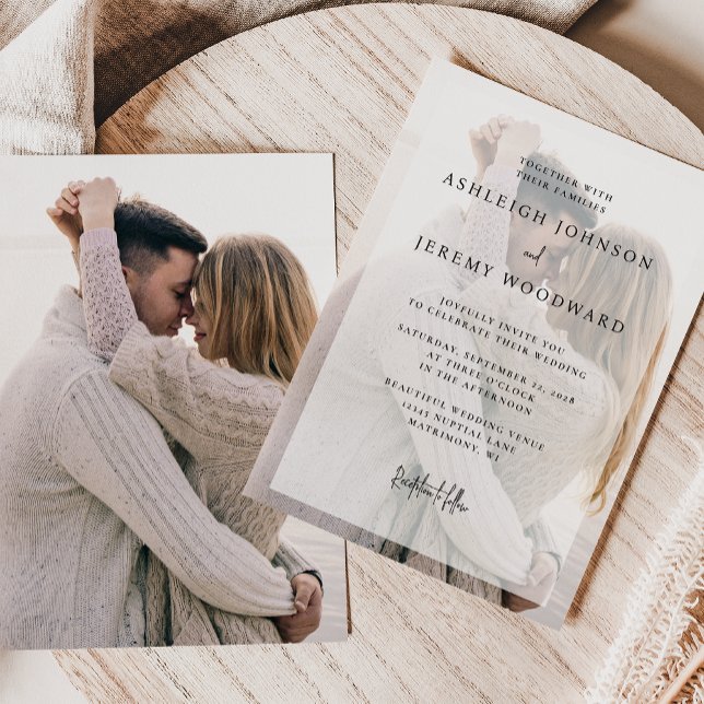 Simple Elegant Photo White Screen Wedding Invitation (Creator Uploaded)