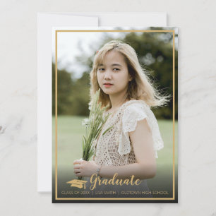 Simple Elegant Photo With Fade Graduation Invitation