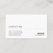 Simple & Elegant, Photography Business Card (Back)