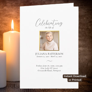 Simple Elegant Photos Digital Funeral Program