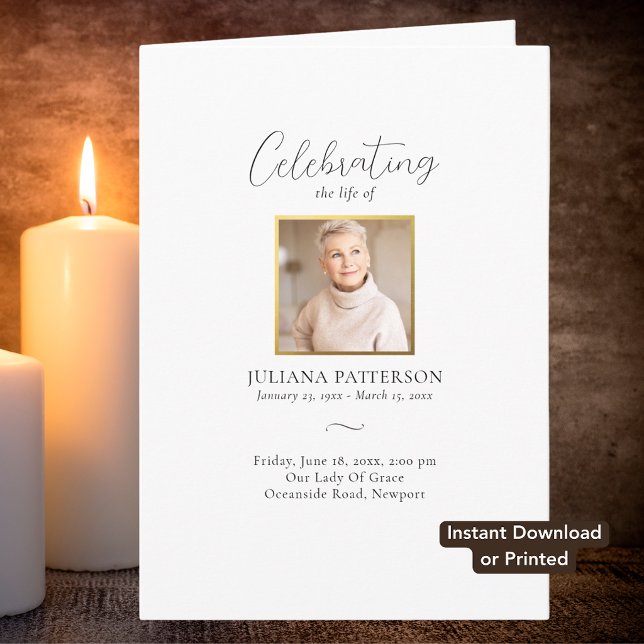 Simple Elegant Photos Digital Funeral Program (Creator Uploaded)