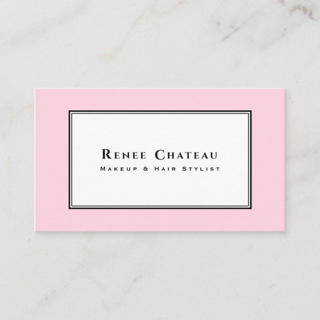 Simple Elegant Pink  Beauty Professional Business Card (Front)