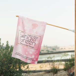 Simple Elegant Pink Bokeh  House Flag