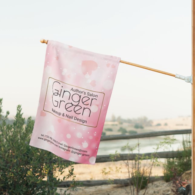 Simple Elegant Pink Bokeh  House Flag (Insitu (Back))