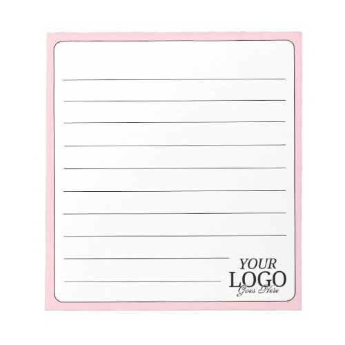 Simple Elegant Pink Logo Lined Business  Notepad