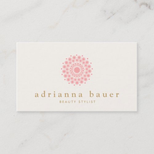 Simple Elegant Pink Mandala Business Card