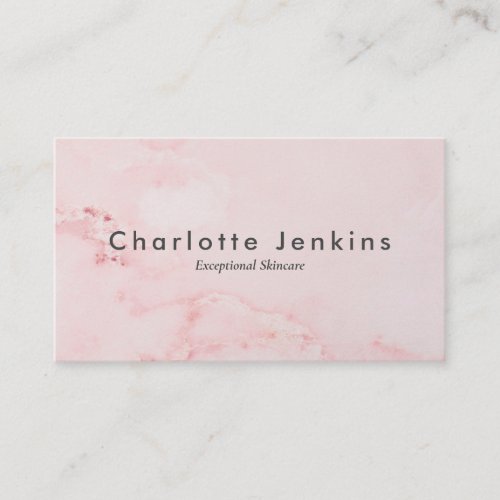 Simple Elegant Pink Marble Professional Business Card