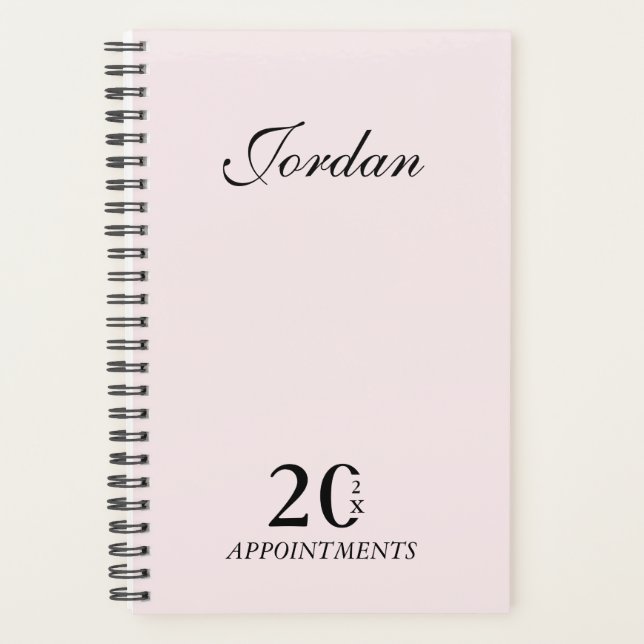 Simple Elegant Pink Name Daily Planner Appointment (Front)