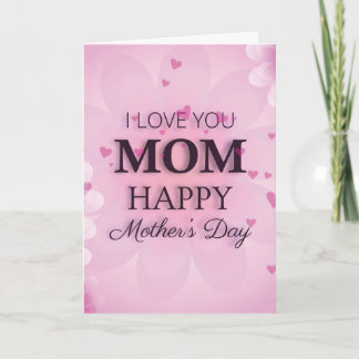 Simple Elegant Pink Photo Mother's Day Holida Card