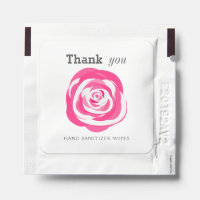 Simple Elegant Pink Rose Thank You Hand Sanitizer Packet