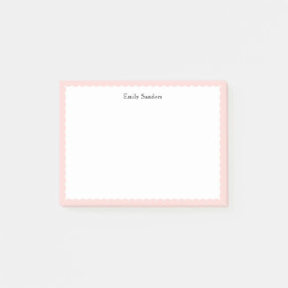 Simple Elegant Pink Scalloped Border Polka Dot Post-it Notes