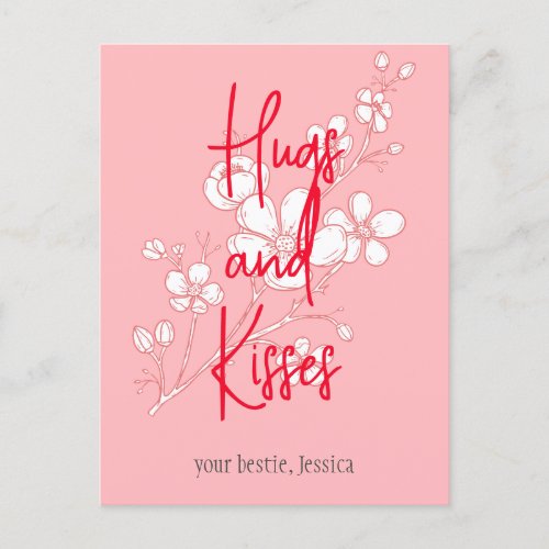 simple elegant pink valentine Sweet for Friends  Postcard