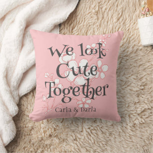 simple elegant pink valentine, Sweet for Friends Throw Pillow