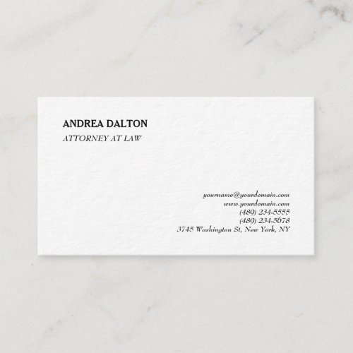 Simple Elegant Plain Professional Minimalist Business Card