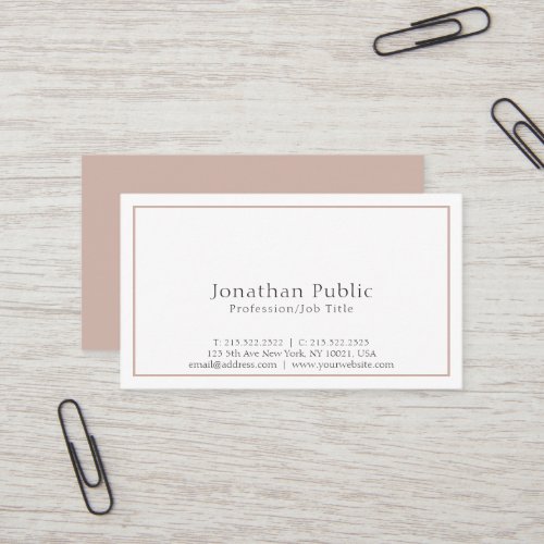 Simple Elegant Plain Professional Modern Business Card