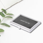 Simple Elegant Plain Texture Grey Case For Business Cards<br><div class="desc">Elegant business card holder with texture grey background. You can add your monogram or name to it.</div>