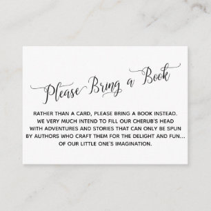 Simple Elegant Please Bring a Book Request Enclosure Card