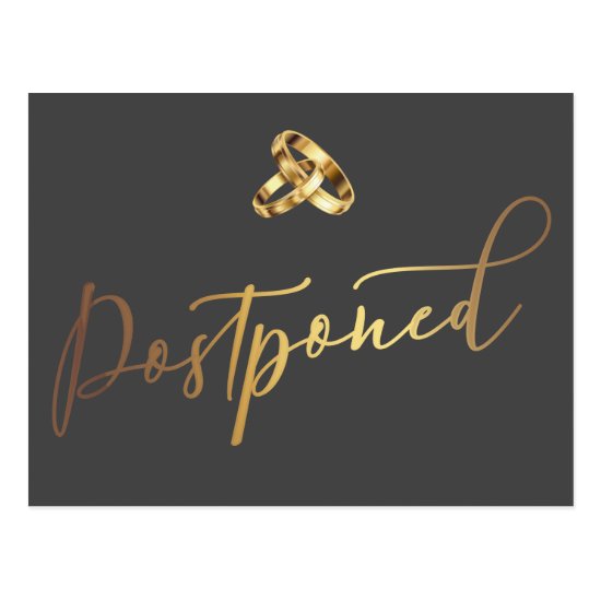 Simple Elegant Postponed Wedding Postcard