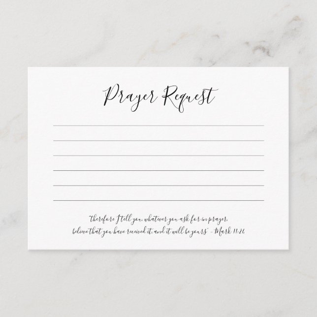 Simple Elegant Prayer Request Cards (Front)