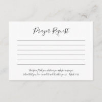 Simple Elegant Prayer Request Cards