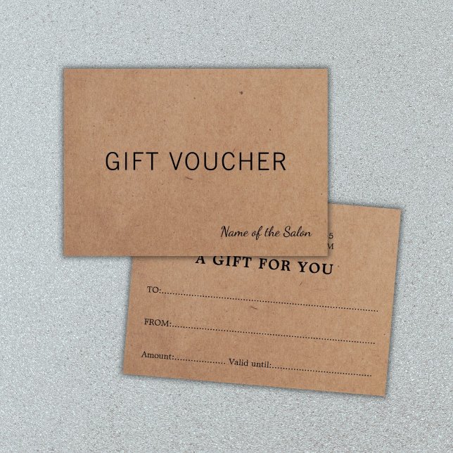Simple Elegant Printed Kraft Beauty Gift Card (Creator Uploaded)