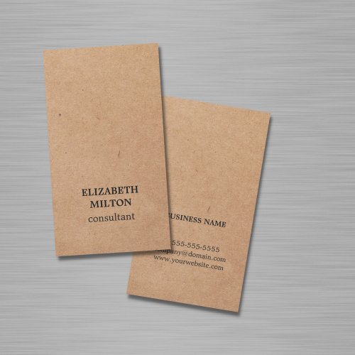 Simple Elegant Printed Kraft Black Consultant Business Card