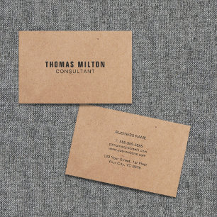Simple Elegant PRINTED Kraft Paper Consultant Business Card