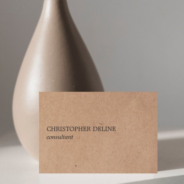 Simple Elegant (printed) Kraft Paper Consultant Business Card (Creator Uploaded)