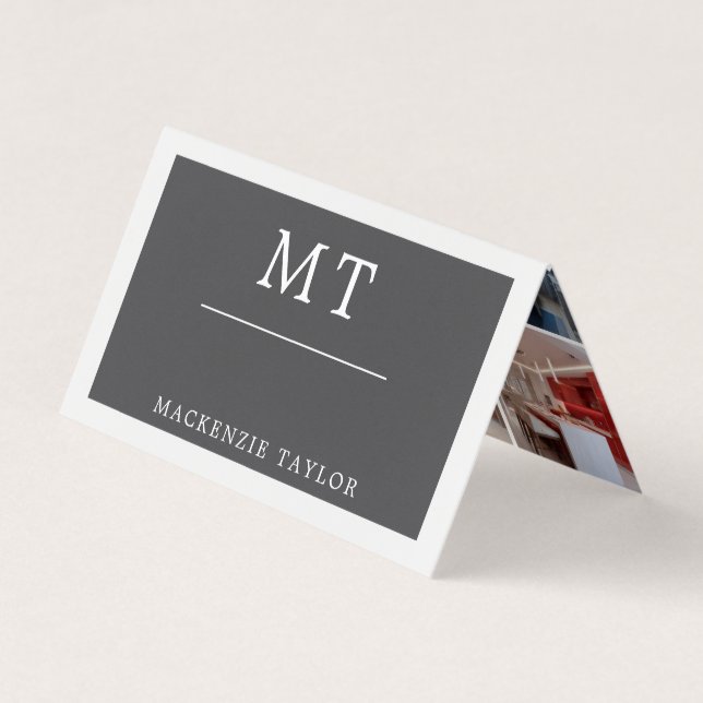  Simple Elegant Professional 9 Photo Business Card (Front)
