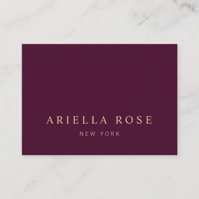 Simple Elegant Professional Burgundy Wine Color Bu Business Card (Front)