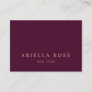 Simple Elegant Professional Burgundy Wine Color Bu Business Card