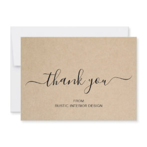 Simple Elegant Professional Business Rustic Thank You Card
