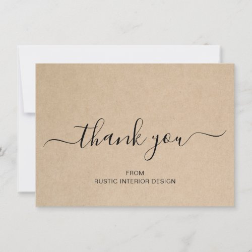 Simple Elegant Professional Business Rustic Thank You Card