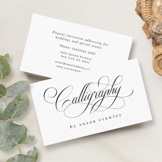 Simple Elegant Professional Calligrapher Services Business Card (Creator Uploaded)